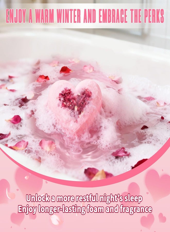 NEWFEIFAN Valentines Bath Bombs for Women, XXL 4-Pack Handmade Natural & Organic Rose Essential Oil, Valentines Day Gifts for Her Him, Valentines Day Basket Birthday Gifts for Wife Daughter Girlfriend Coworkers - Image 3